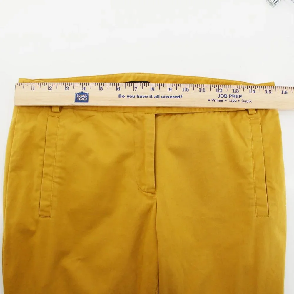 Tibi Turmeric Yellow Slim Chino Pants Cotton Stretch Tab Waist Trousers SZ 4 SM - Picture 6 of 10